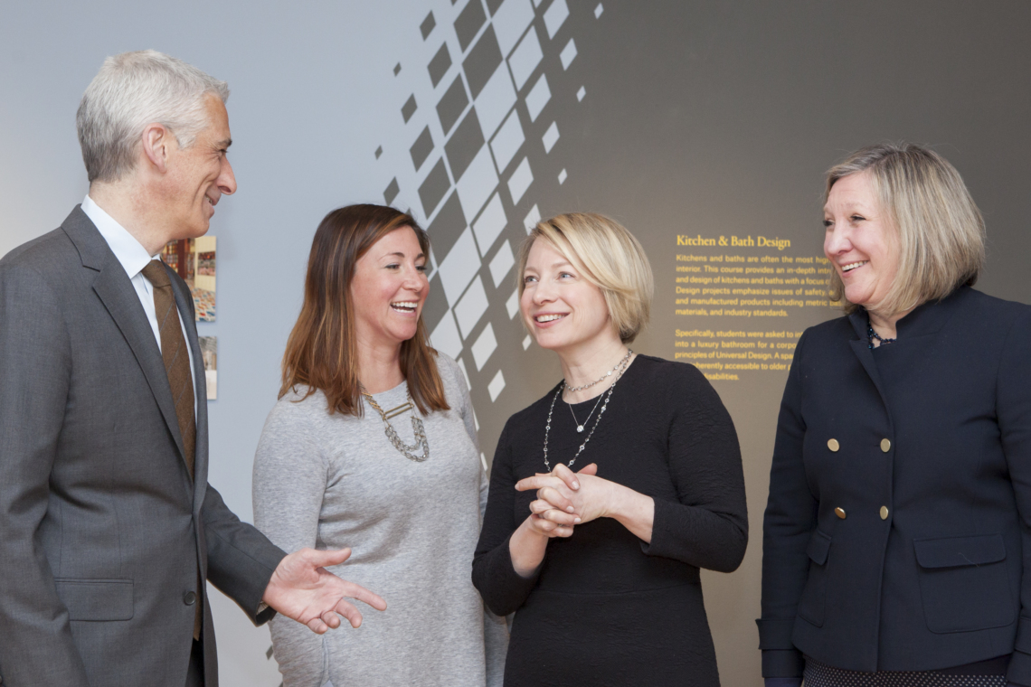 Left to right: Paul Murray, Farrow & Ball Regional Sales Manager Northeast          Jessica Ritchie, Farrow & Ball Vice President Northeast Sales          Christine Haney, Farrow & Ball Designer Marketing Manager NA          Lynn Galvin, Farrow & Ball Des